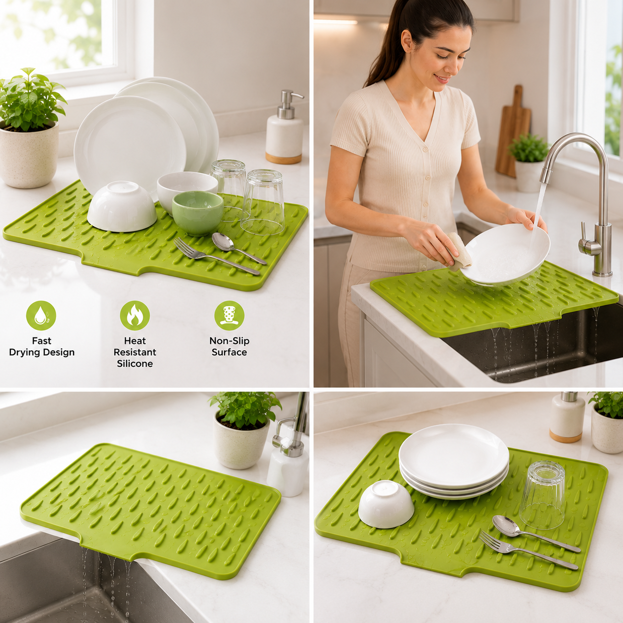 Quick Drain Kitchen Drying Mat