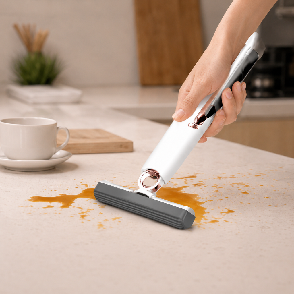 Clean Spills & Stains in Seconds with 1 free Replaceable Sponge Heads.