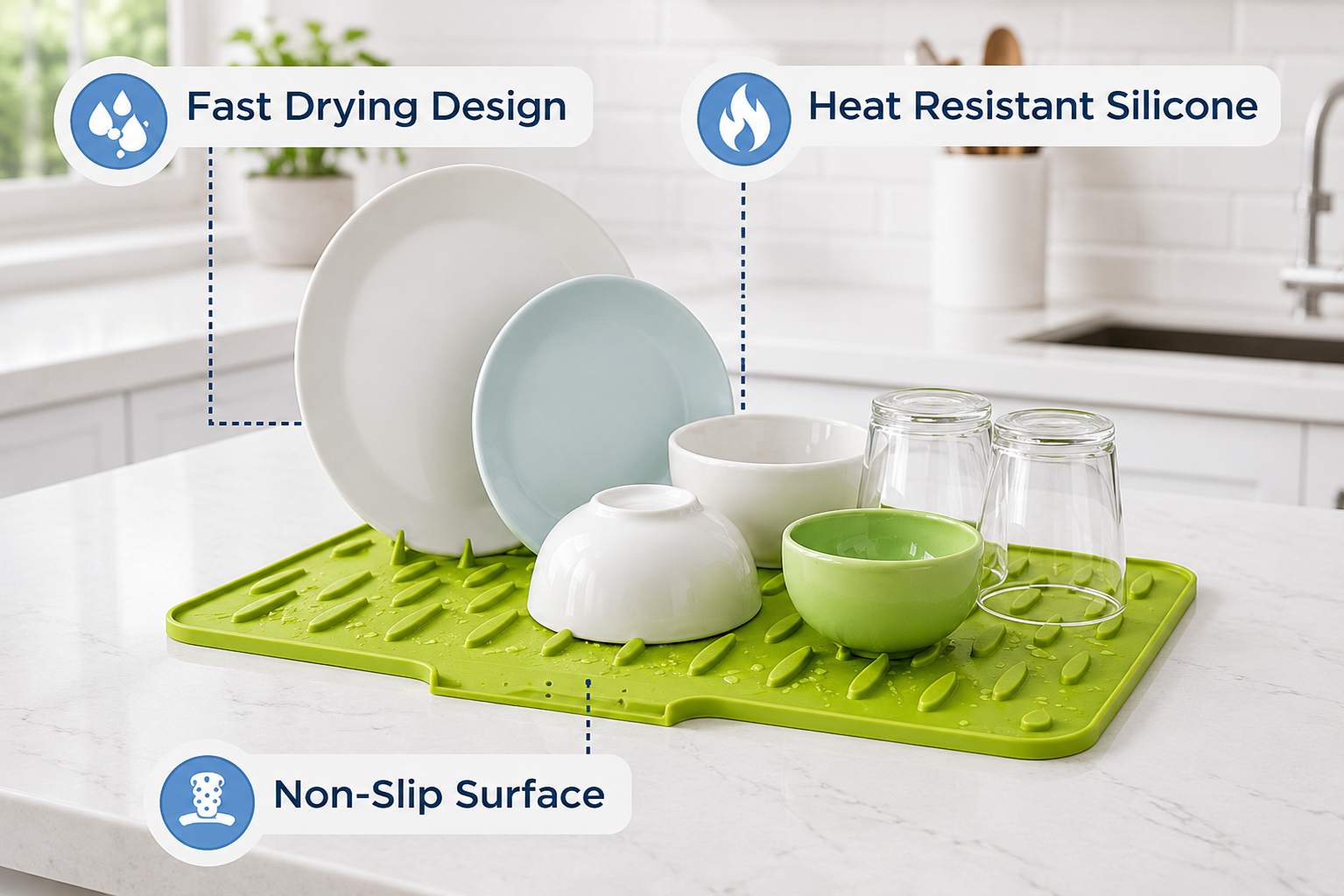 Quick Drain Kitchen Drying Mat