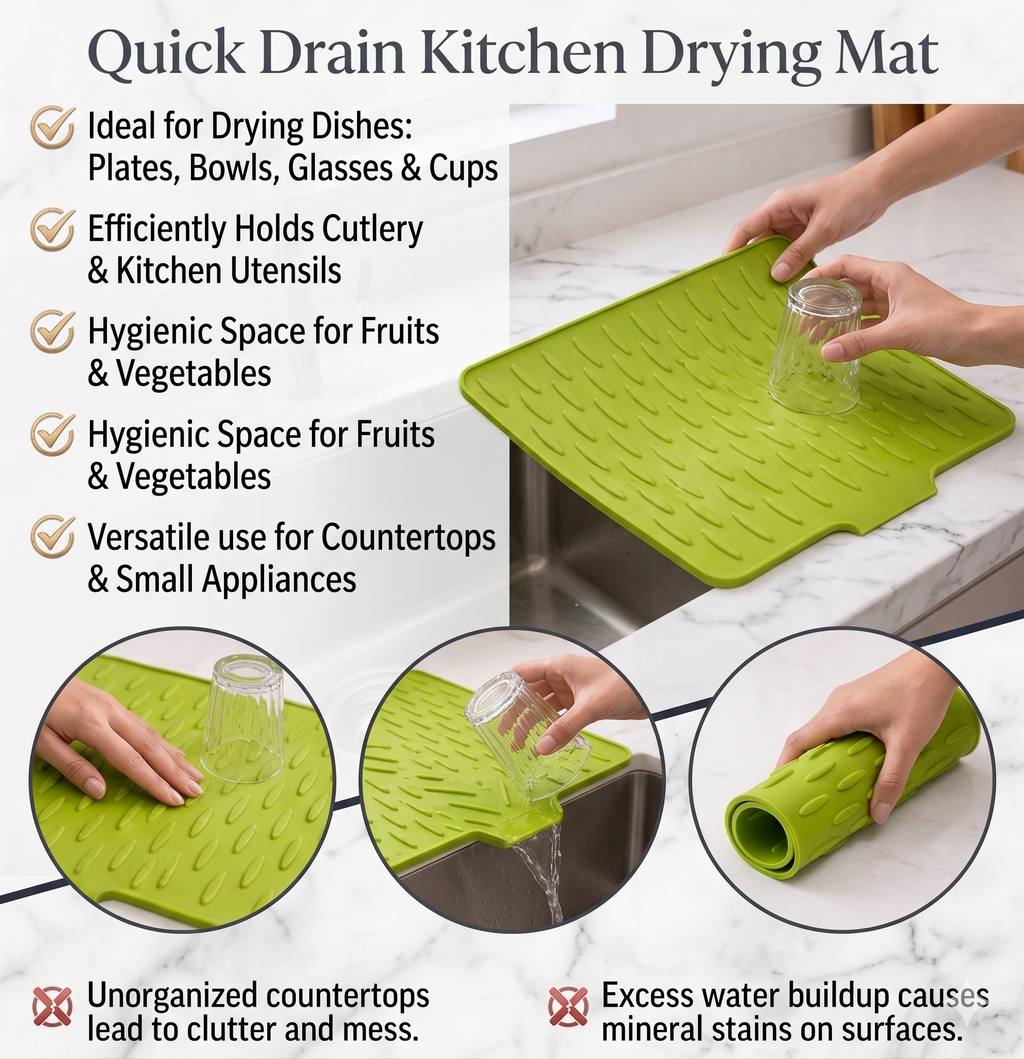 Quick Drain Kitchen Drying Mat